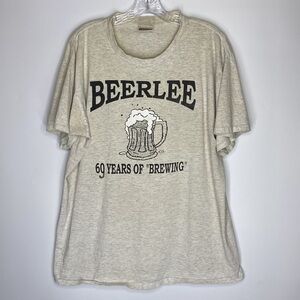 Vintage Tultex Beerlee 60 Years Of Brewing Gray Short Sleeve Tshirt XL